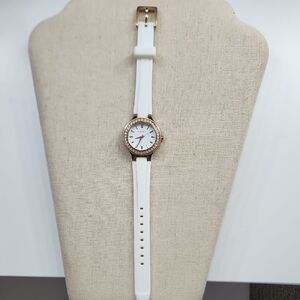 Women's DKNY White and Rose Gold Watch